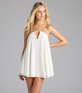 Feelin' Sweet Chiffon Halter Babydoll Dress