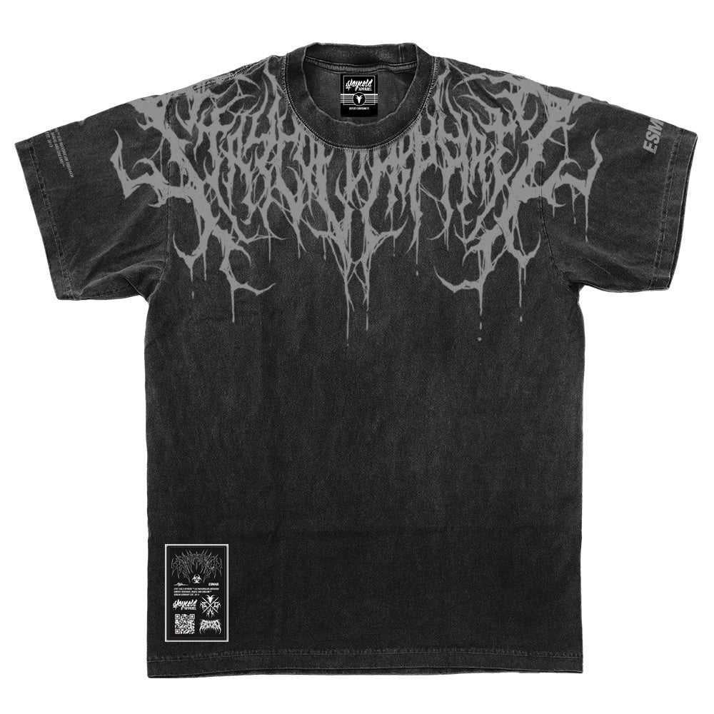 Reign Of Blood (Grey Acid Washed) - Heavy Oversized T-Shirt (250GSM)