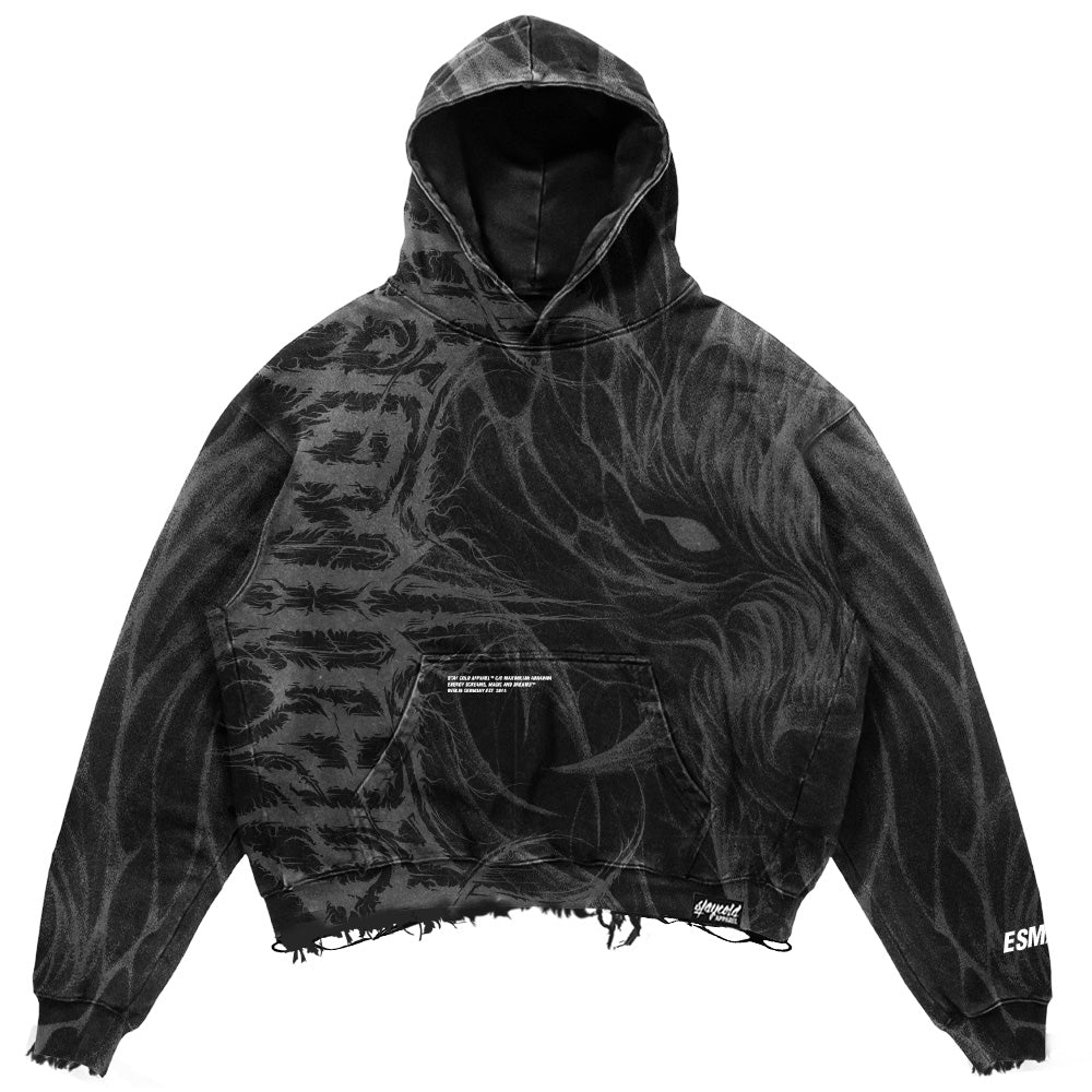 Bloodmoon (Dark Grey) - Heavy Oversized Hoodie (400GSM)