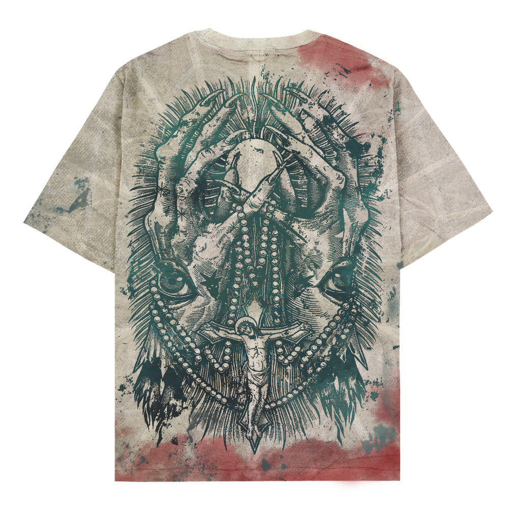 Chains Of God (Dirty Washed) - Oversized T-Shirt (200GSM)