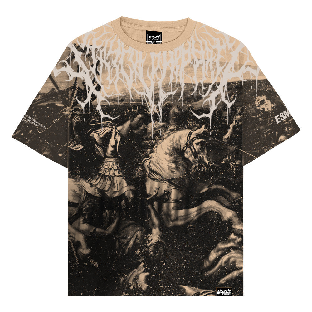Reign Of Blood (Beige) - Oversized T-Shirt (200GSM)