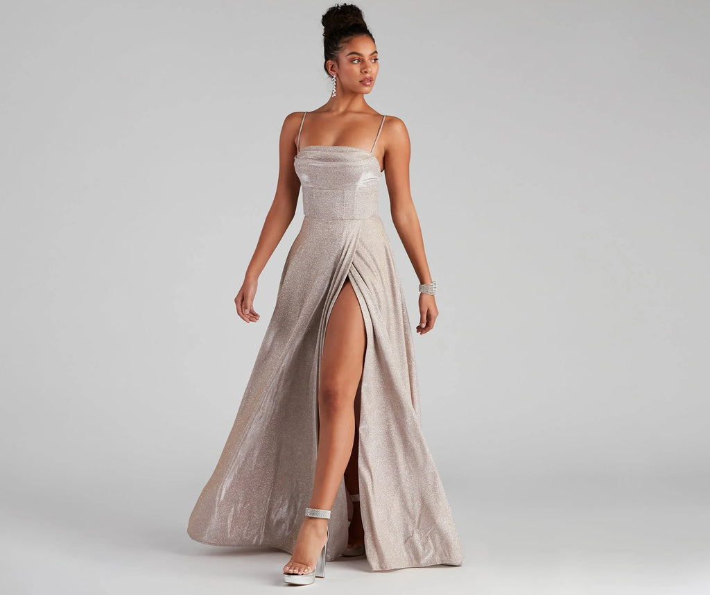 Denice Corset A-Line Wrap Formal Dress