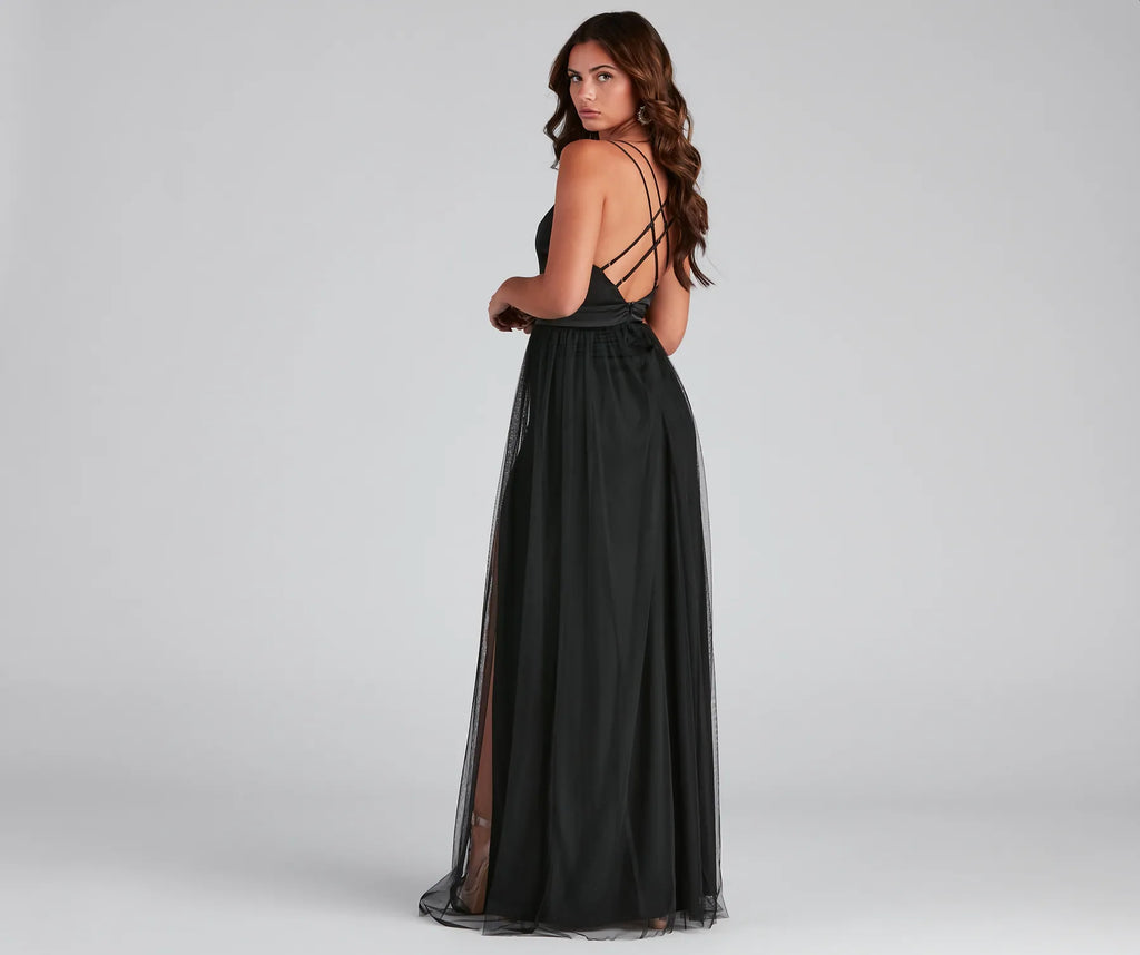 Haisley Formal Tulle And Satin Dress