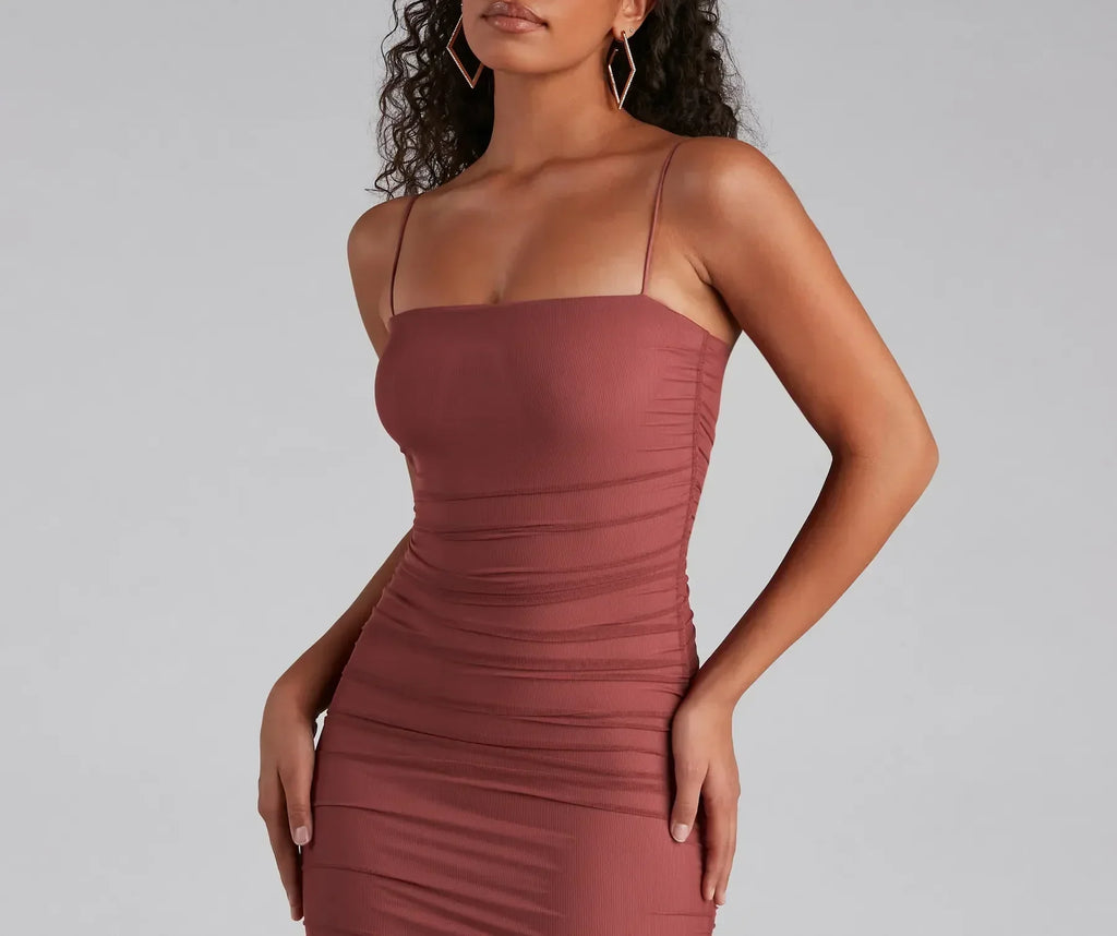 Fab And Flirty Mesh Midi Dress