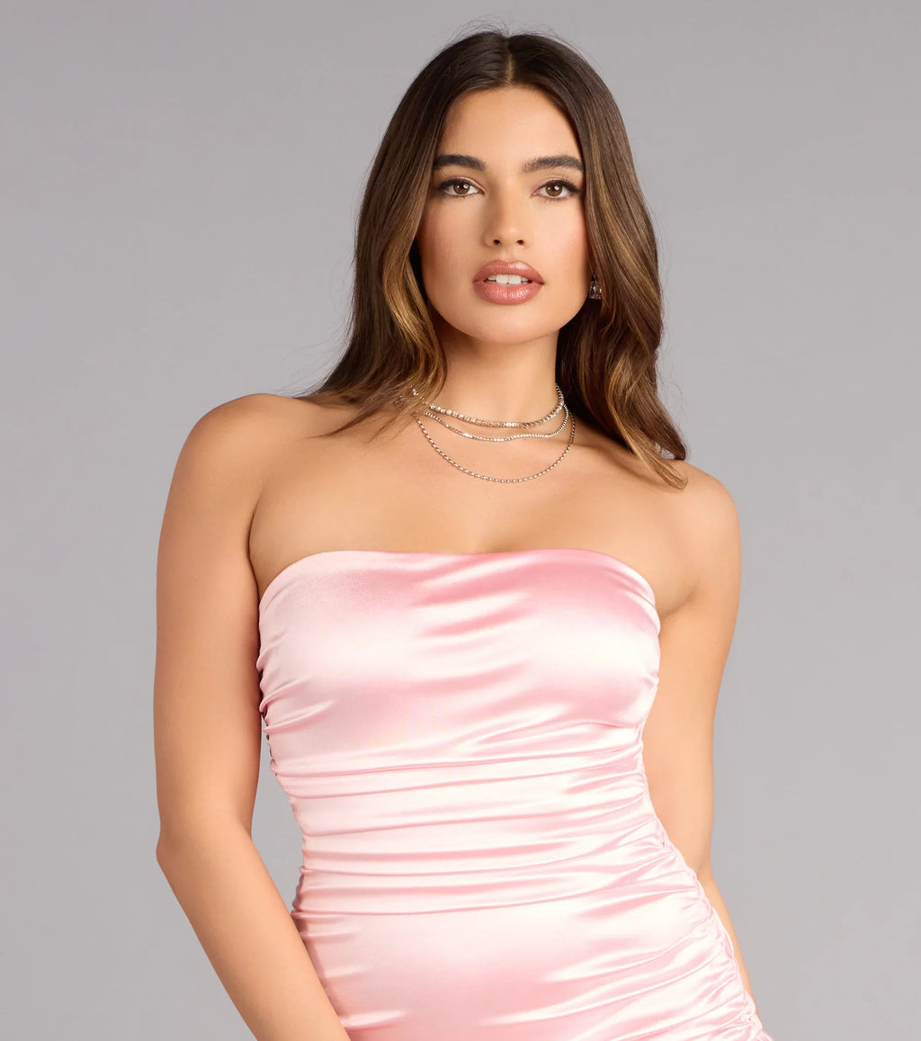 Pretty Plans Strapless Bubble Mini Dress