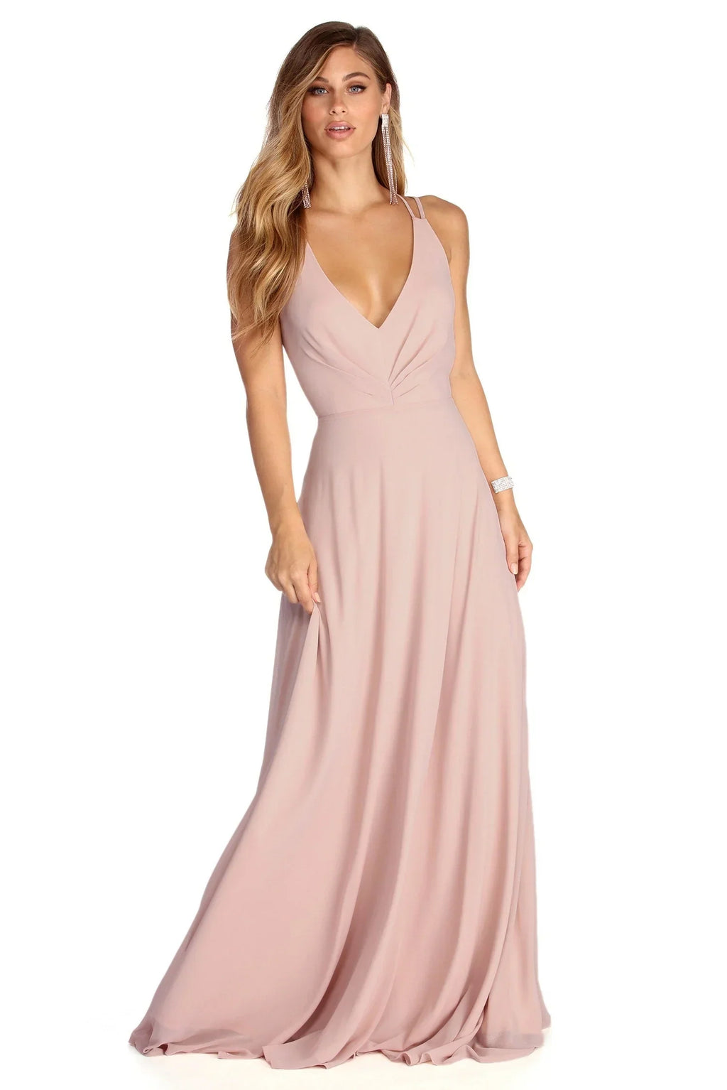 Hannah Formal Pleated Chiffon Dress