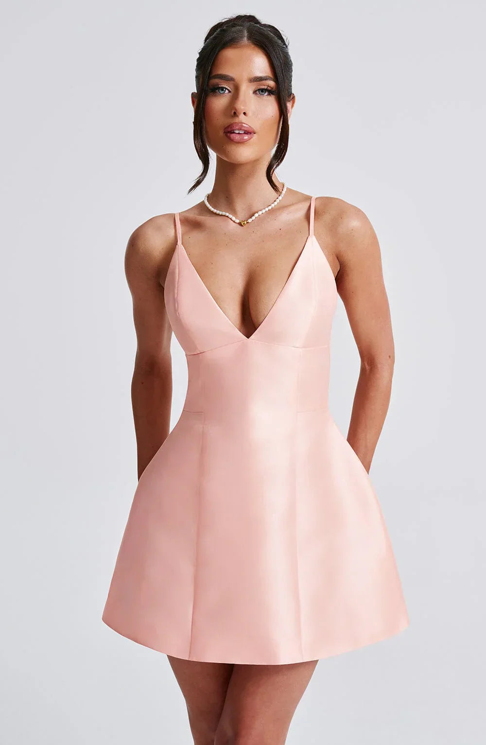 Nicole Mini Dress - Peach