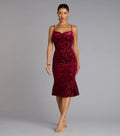 Oh-So-Chic Floral Velvet Burnout Midi Dress