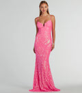 Julissa V-Neck Sequin Mesh Mermaid Dress