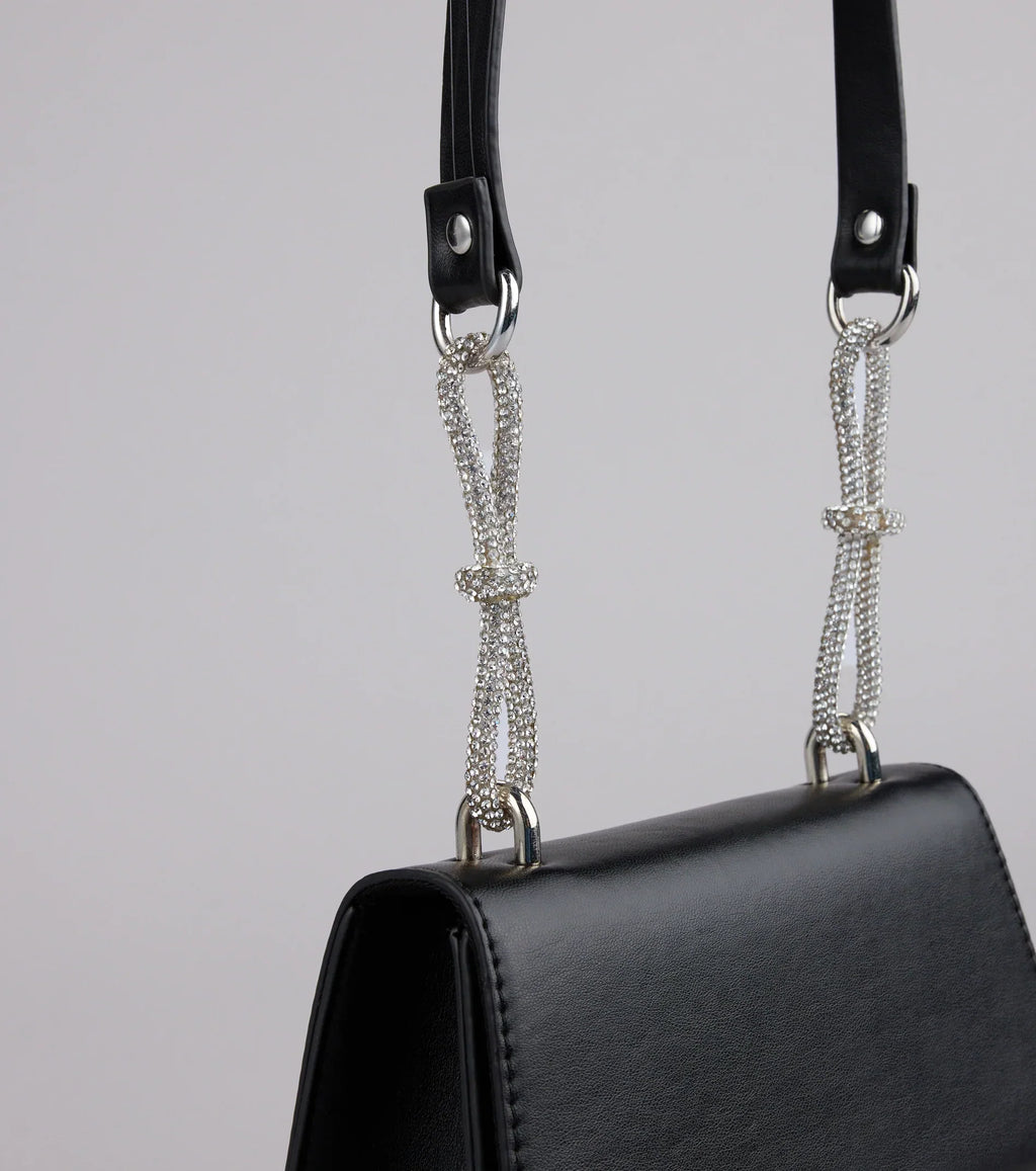 Quiet Glamour Rhinestone Bow Mini Bag