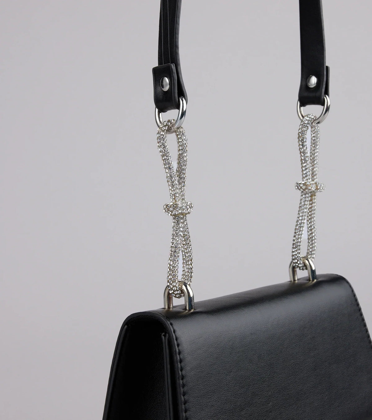 Quiet Glamour Rhinestone Bow Mini Bag