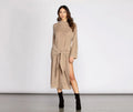 Knit Mini Tie-Waist Sweater Dress