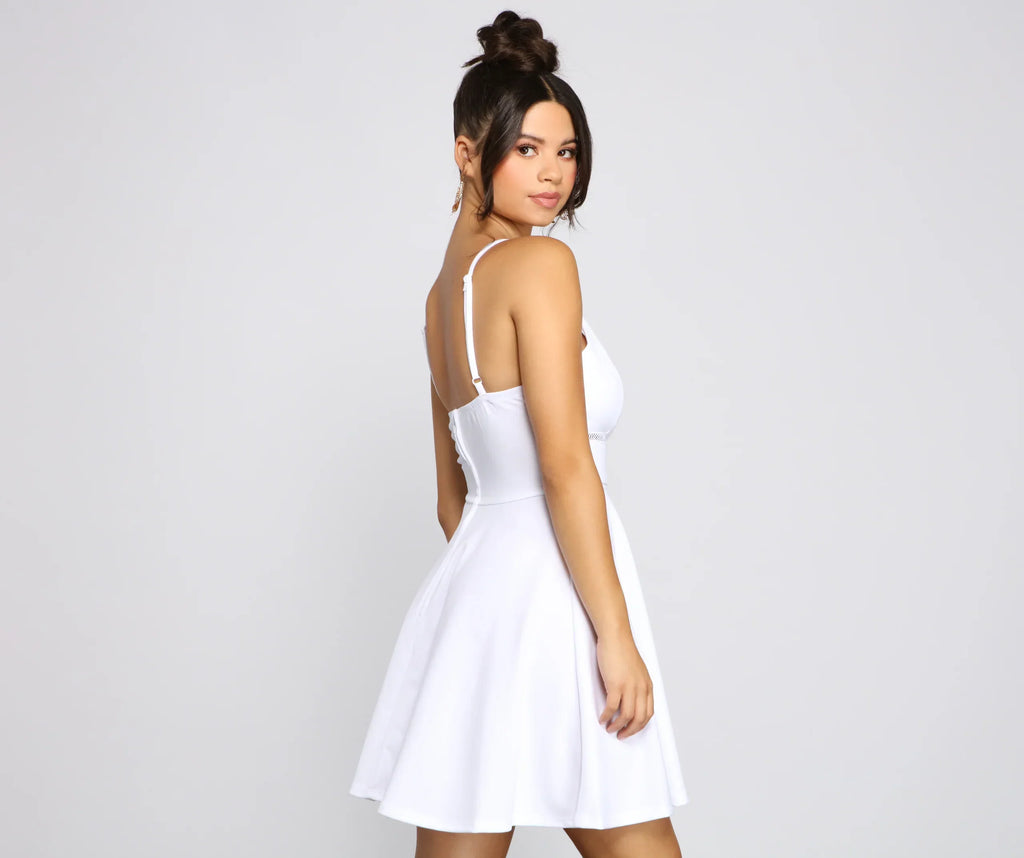 Perfect Impression Sleeveless Skater Dress