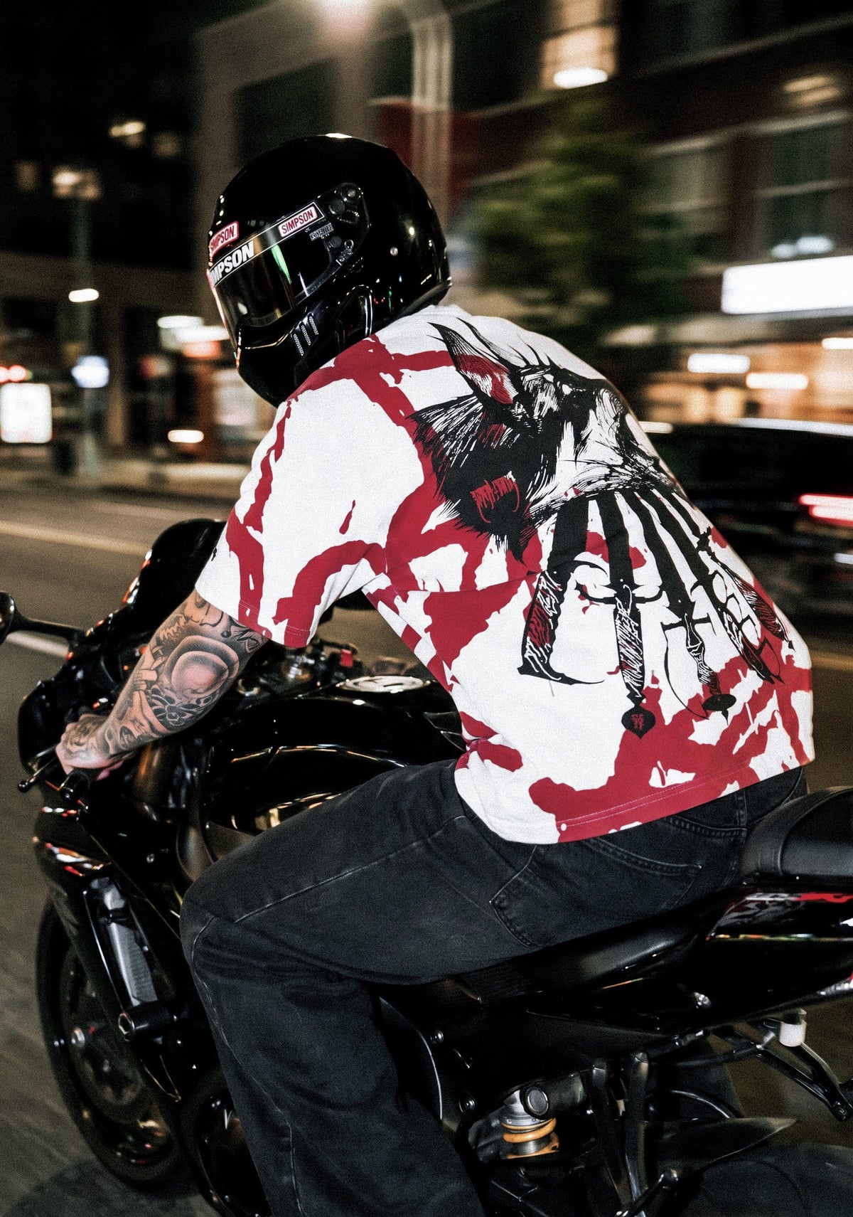 Backstabber (White Red) - Oversized T-Shirt (200GSM)