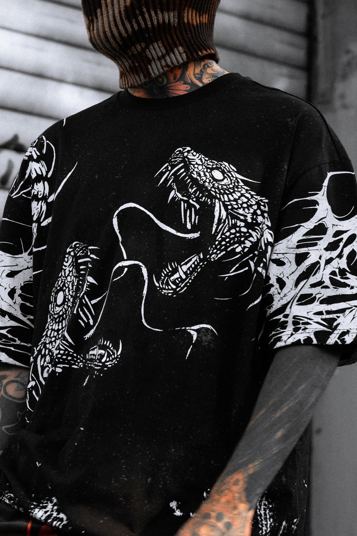 Black Spine (Black) - Oversized T-Shirt (200GSM)