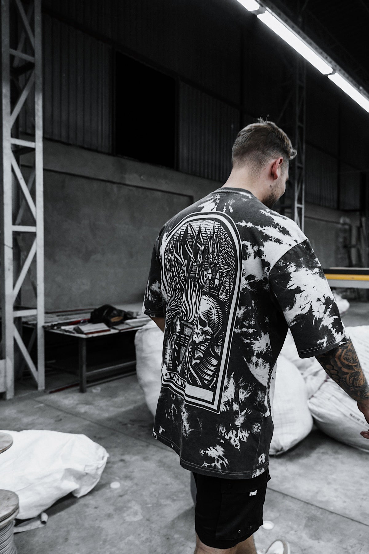 Burn Your Bridges - Oversized T-Shirt (Grey Bleached)