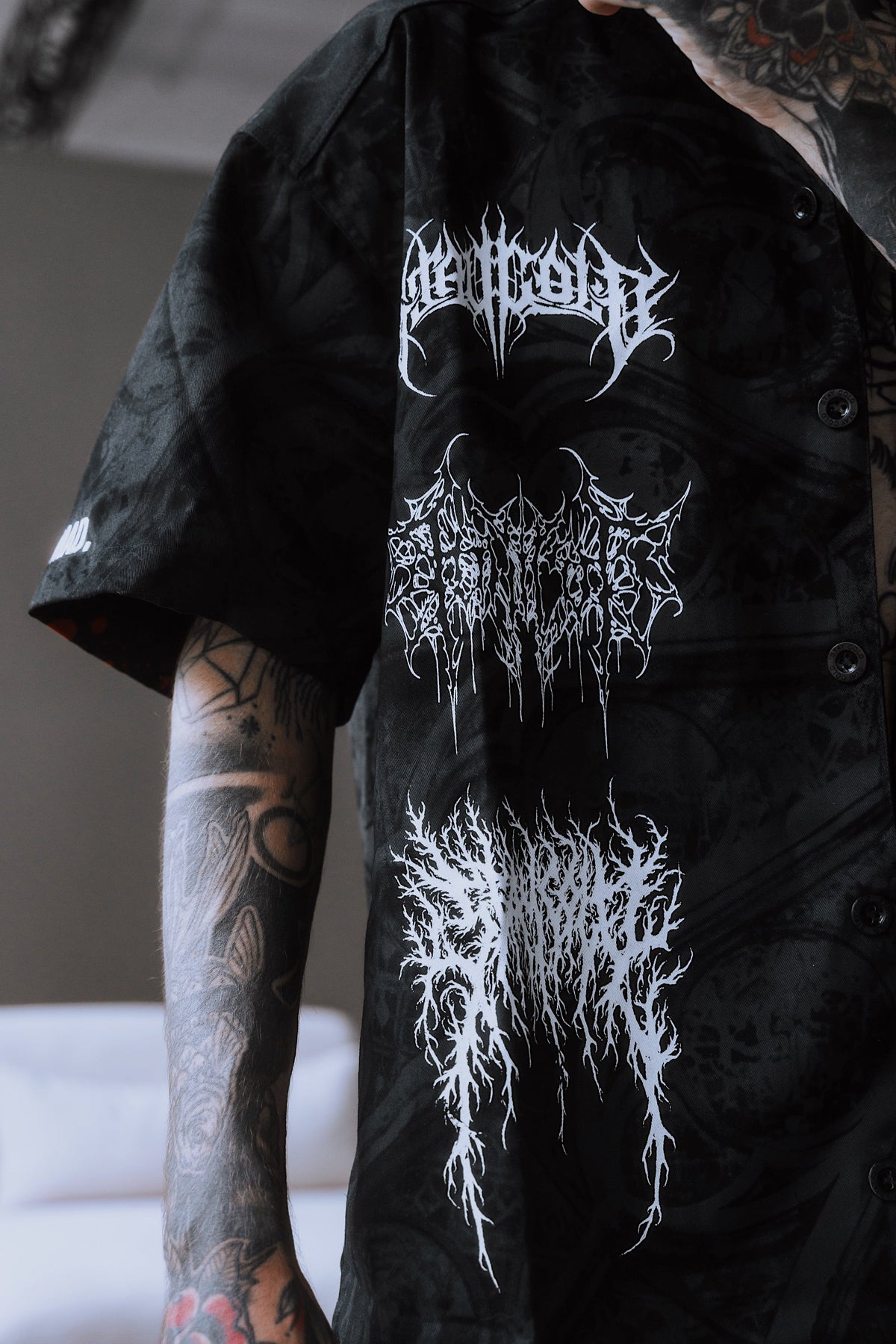 Crown Her In Thorns (Black) - Button Up Shirt