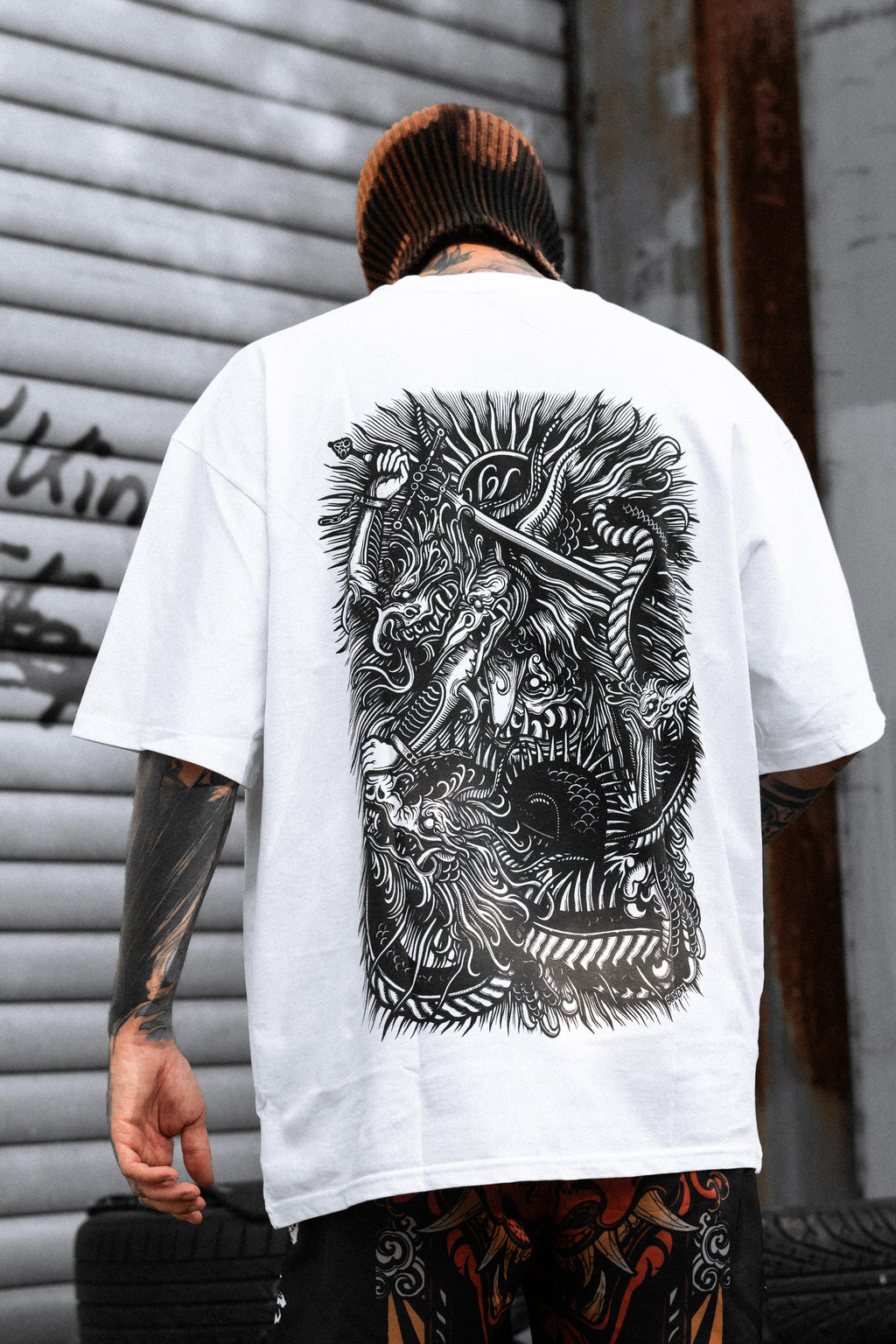 Crown of Scales (White) - Oversized T-Shirt (200GSM)
