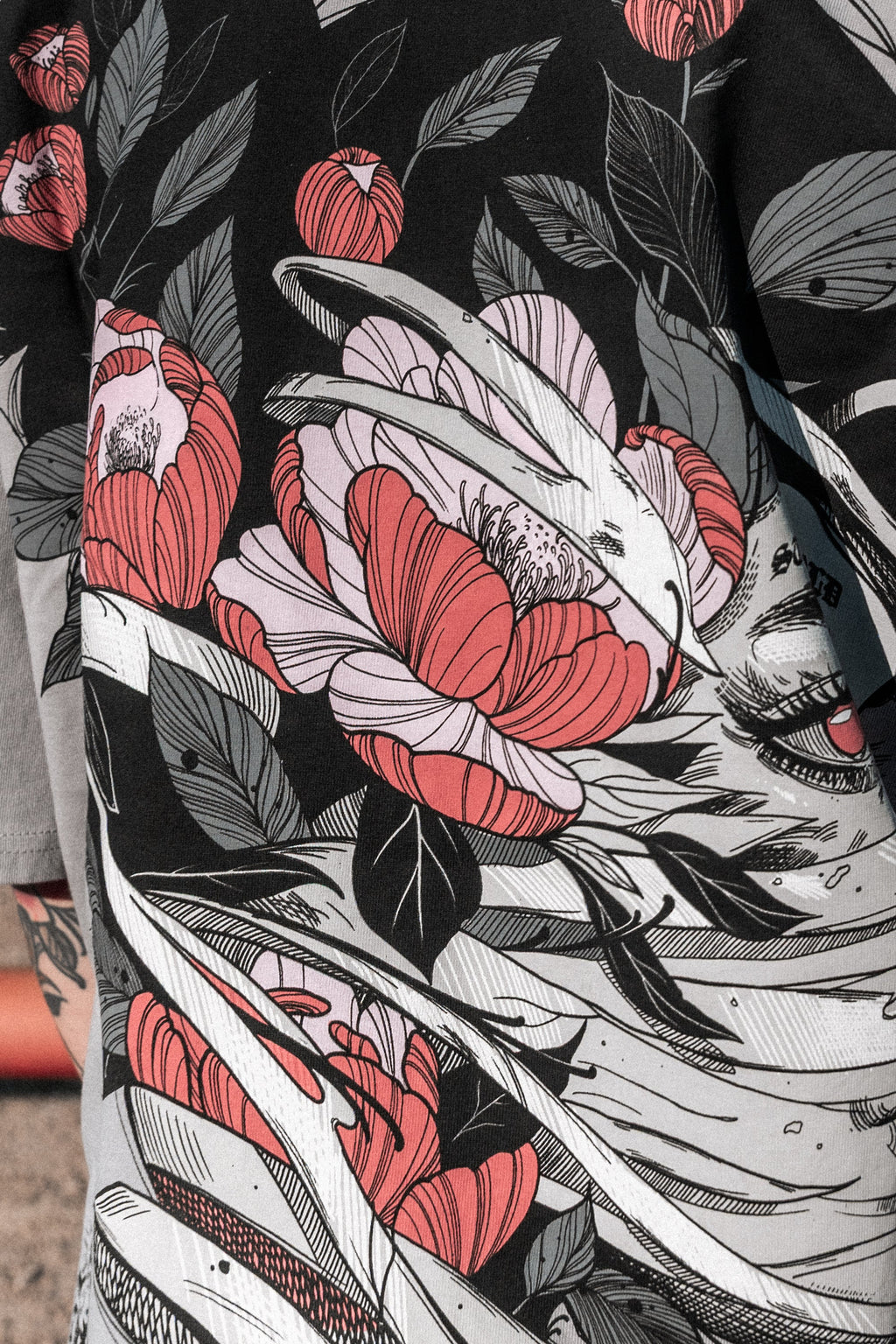 Dead Bloom (Dirty Grey) - Oversized T-Shirt (200GSM)