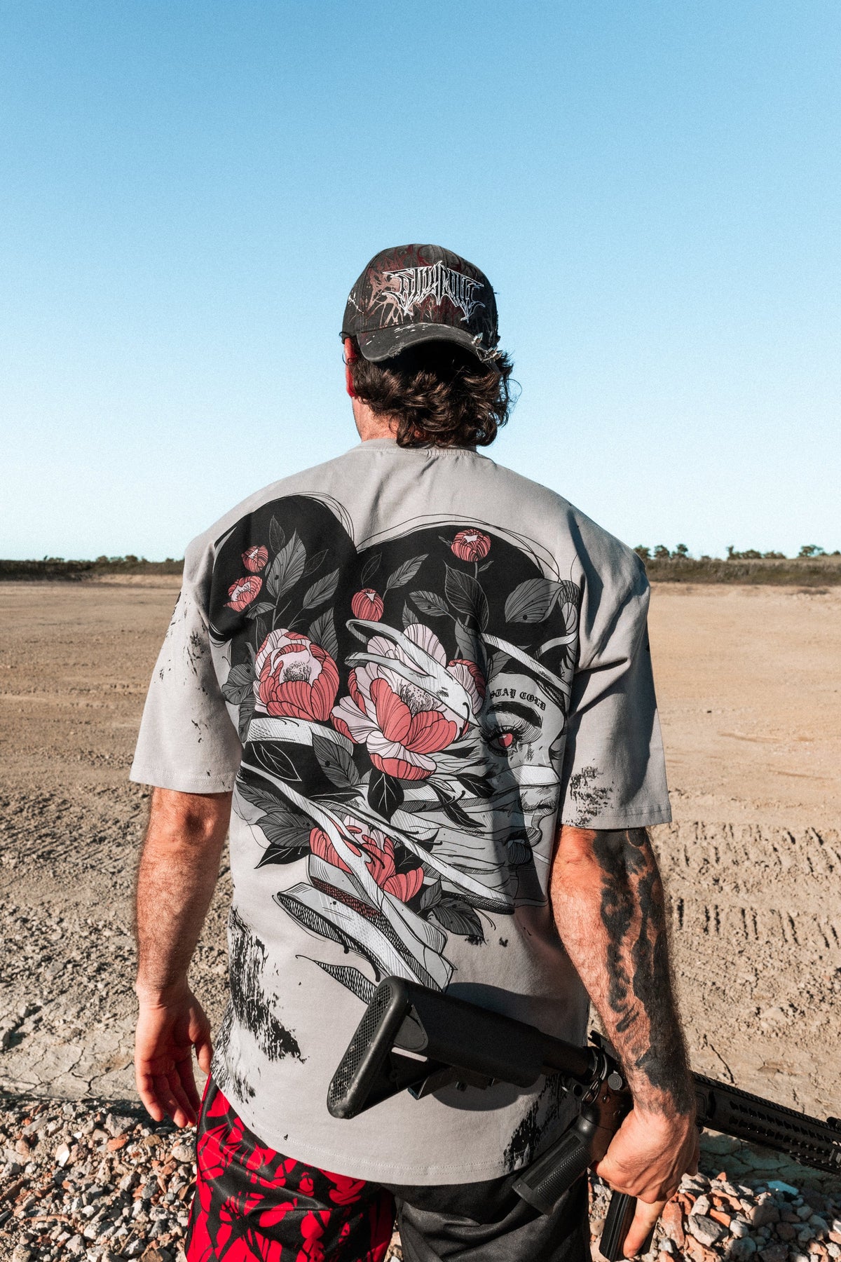 Dead Bloom (Dirty Grey) - Oversized T-Shirt (200GSM)