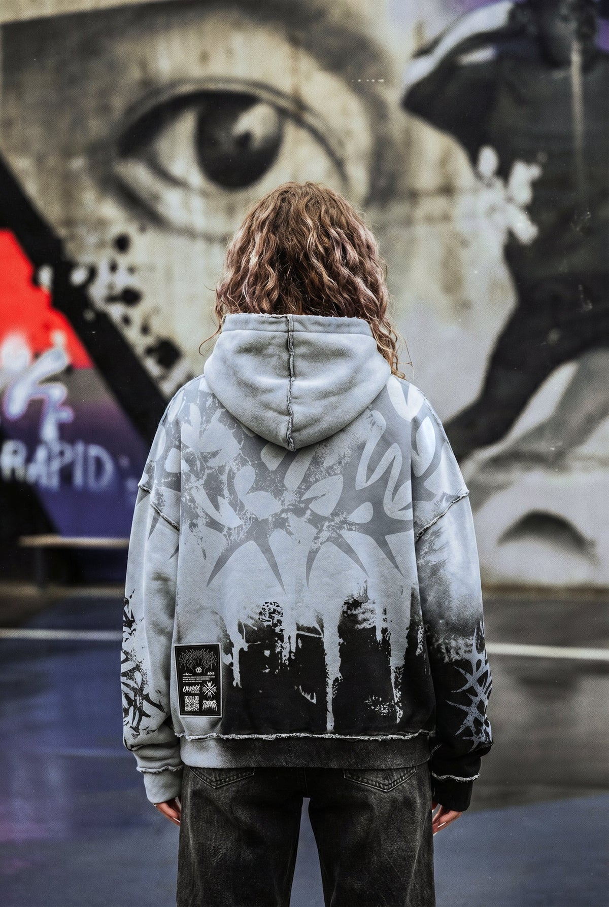 Earthworn (Light Blue) - Heavy Oversized Hoodie (400GSM)