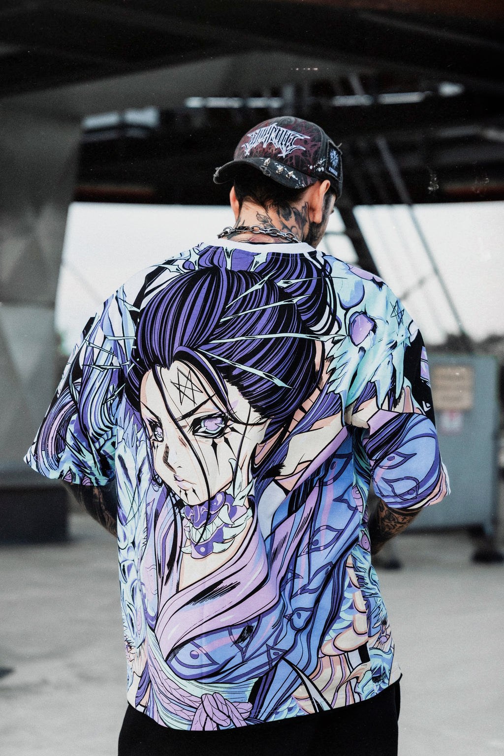 Geisha Reaper (Allover) - Oversized T-Shirt (200GSM)
