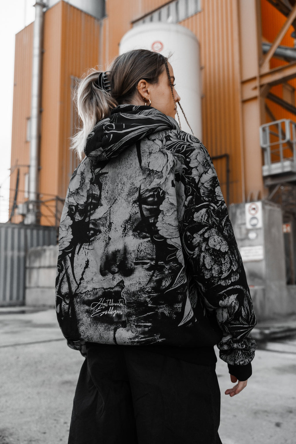 Heart Like Winter (Allover) - Heavy Oversized Hoodie (400GSM)