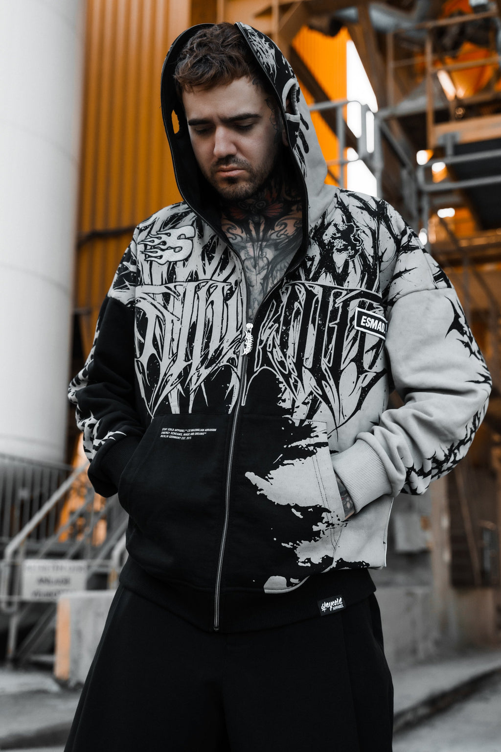 Lord Of Chaos (Half Half) - Heavy Zipper Hoodie (400GSM)