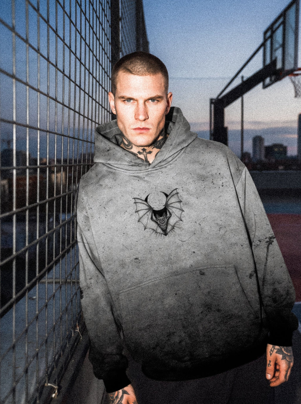 Moonthirst (Grey Grunge) - Oversized Hoodie (350GSM)