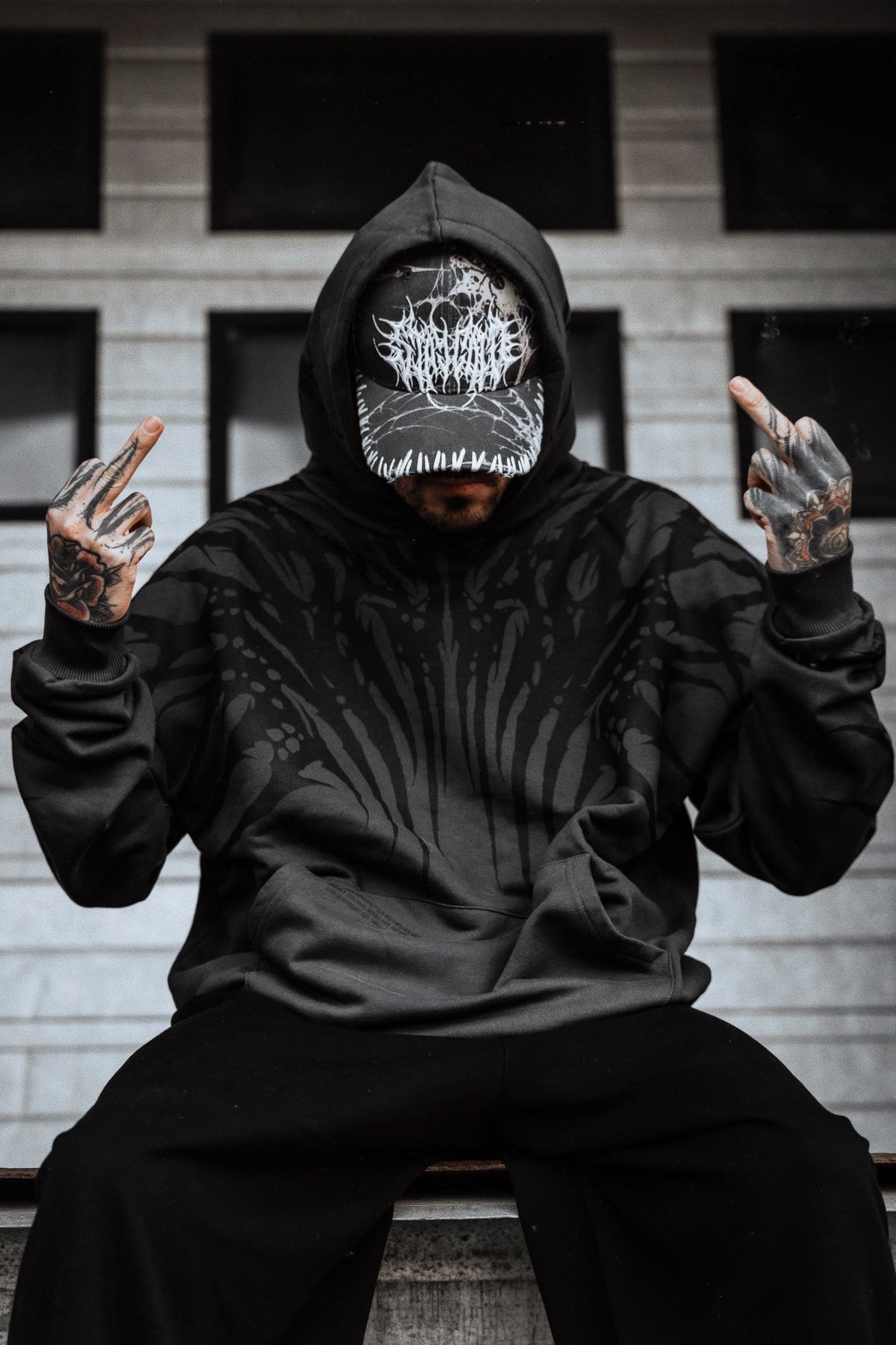 Necroblade (Dark Grey) - Heavy Oversized Hoodie (400GSM)