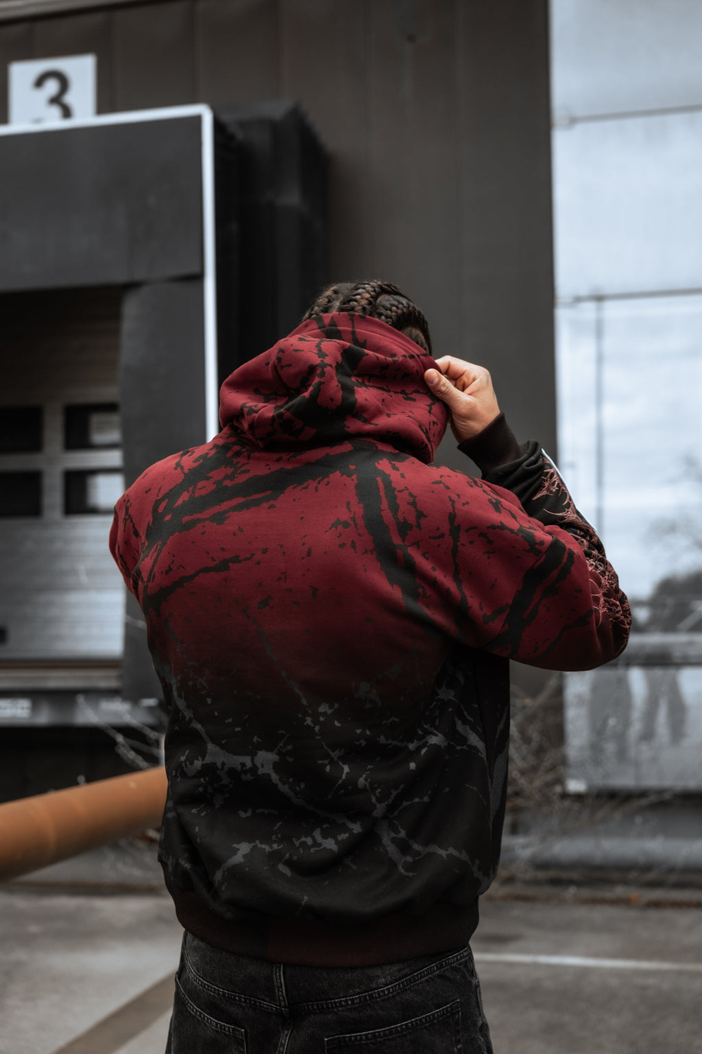 Oathbound (Red Black) - Heavy Oversized Hoodie (400GSM)
