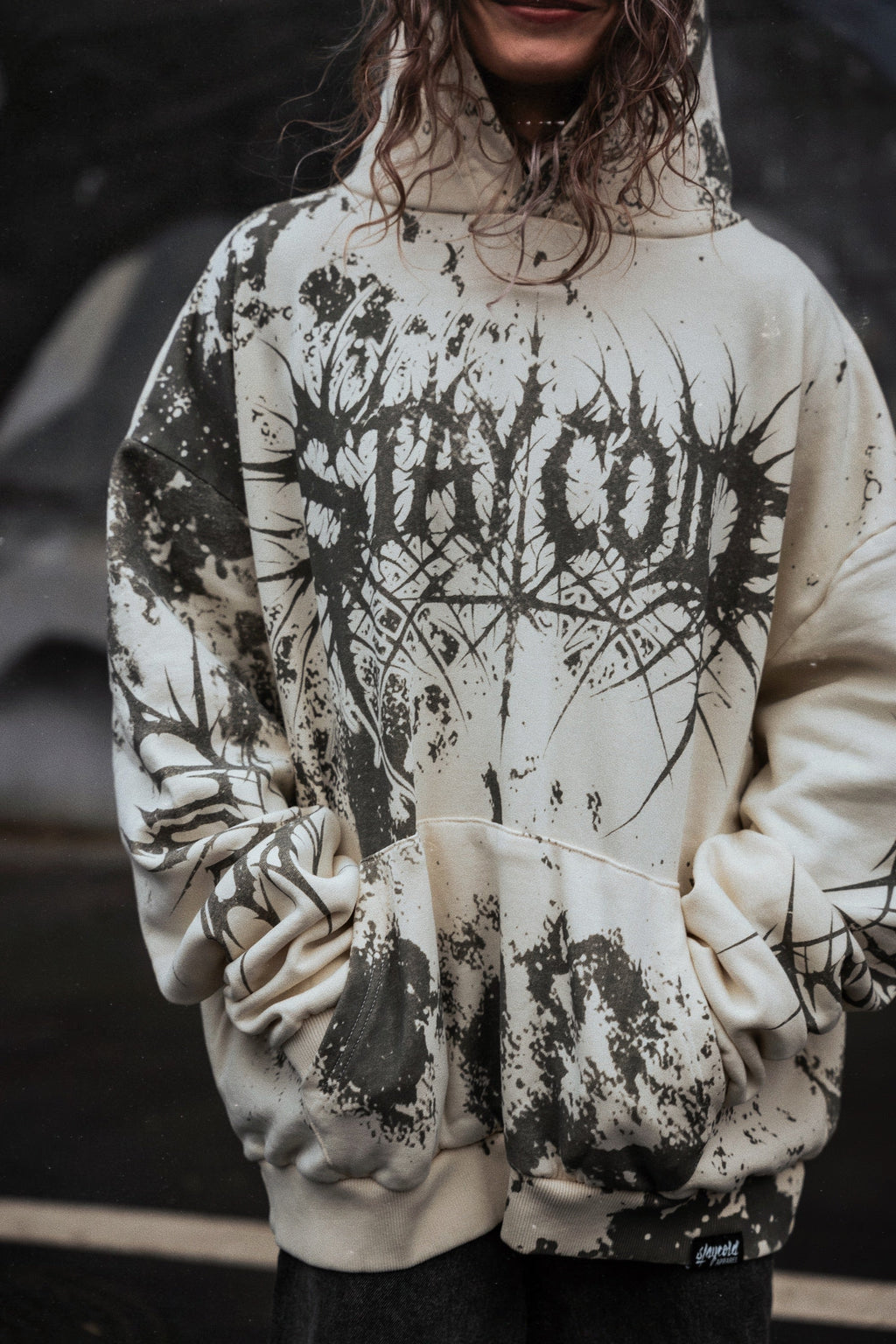 Pale Malice (Beige) - Oversized Hoodie (350GSM)