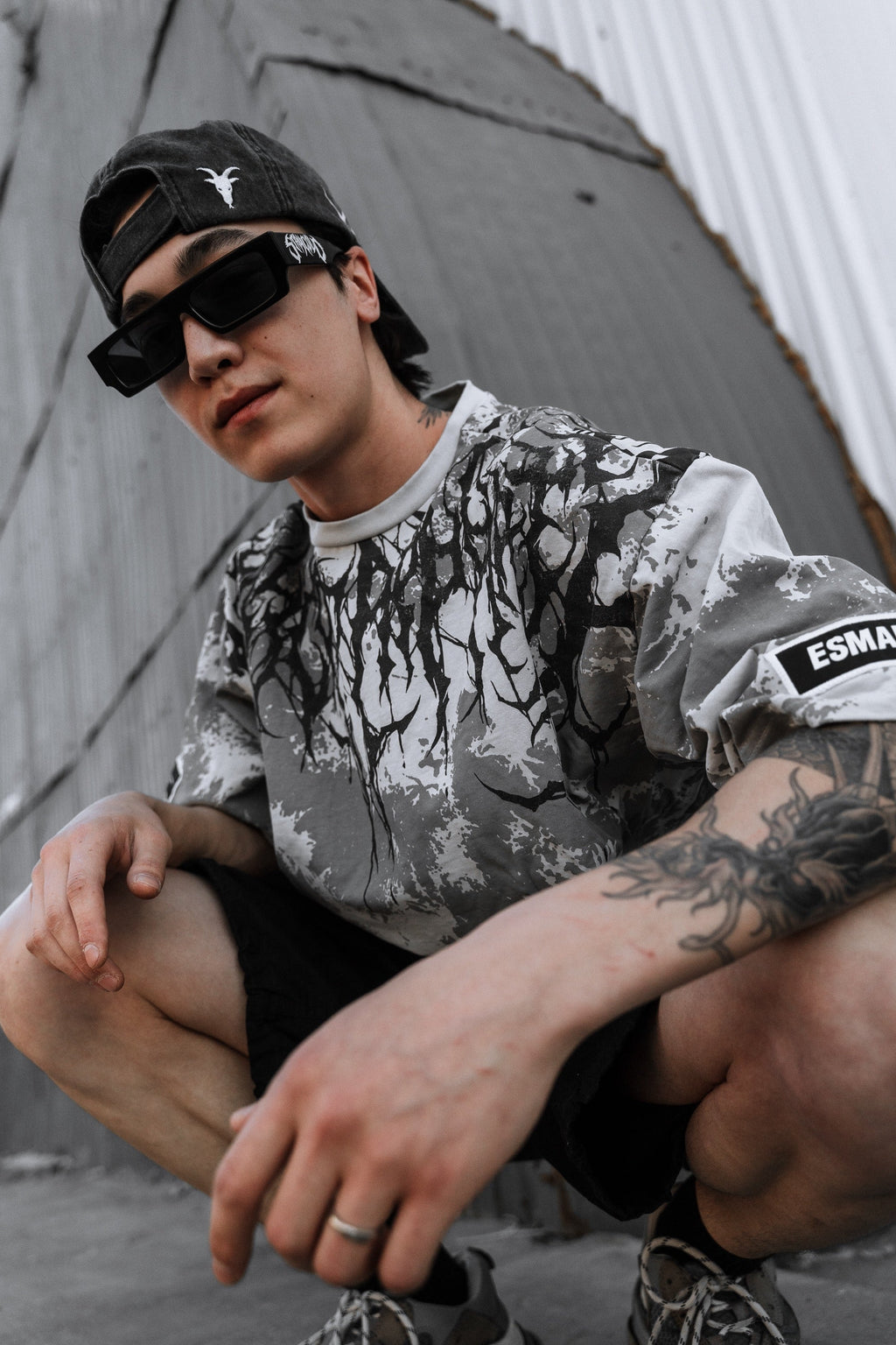 Reign Of Blood (Light Grey) - Heavy Oversized T-Shirt (tie dye) 250GSM