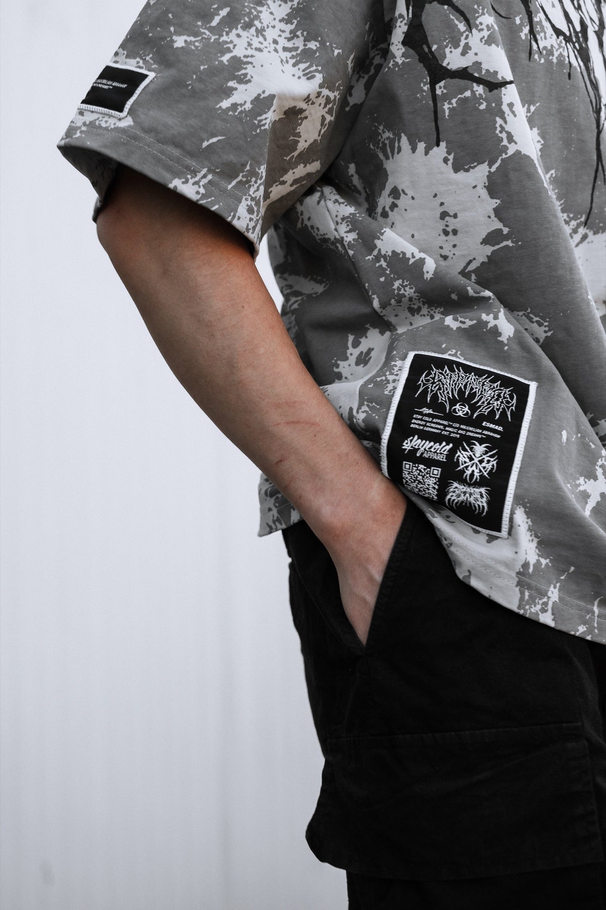 Reign Of Blood (Light Grey) - Heavy Oversized T-Shirt (tie dye) 250GSM