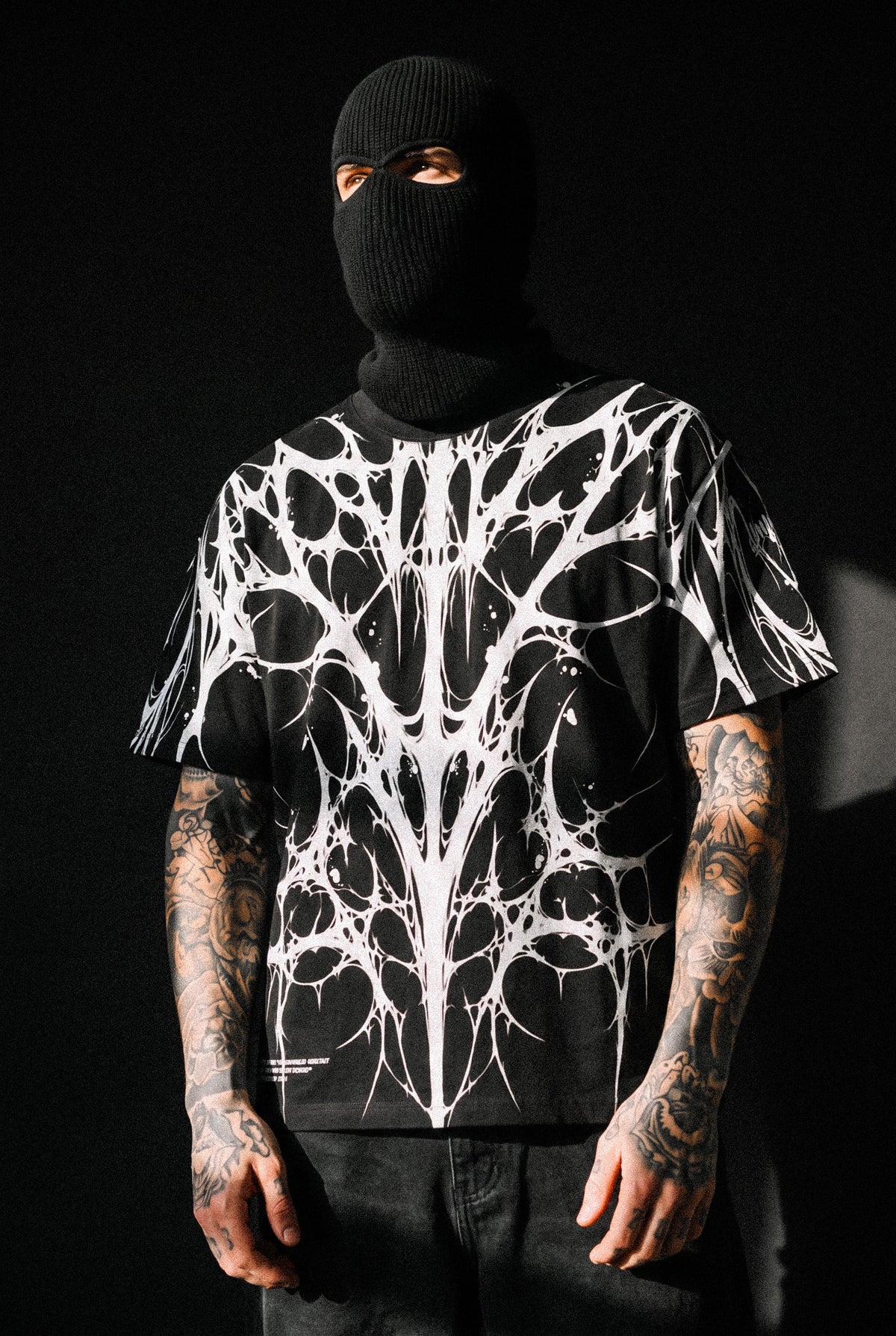 Ripcage (Black) - Heavy Oversized T-Shirt (250GSM)