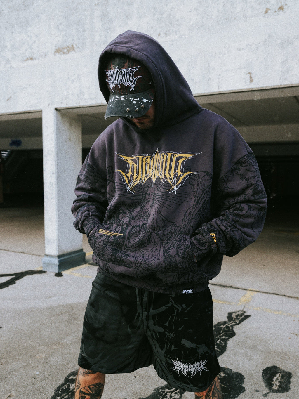 The Blackened Sun (Dark Grey) - Oversized Hoodie (350GSM)