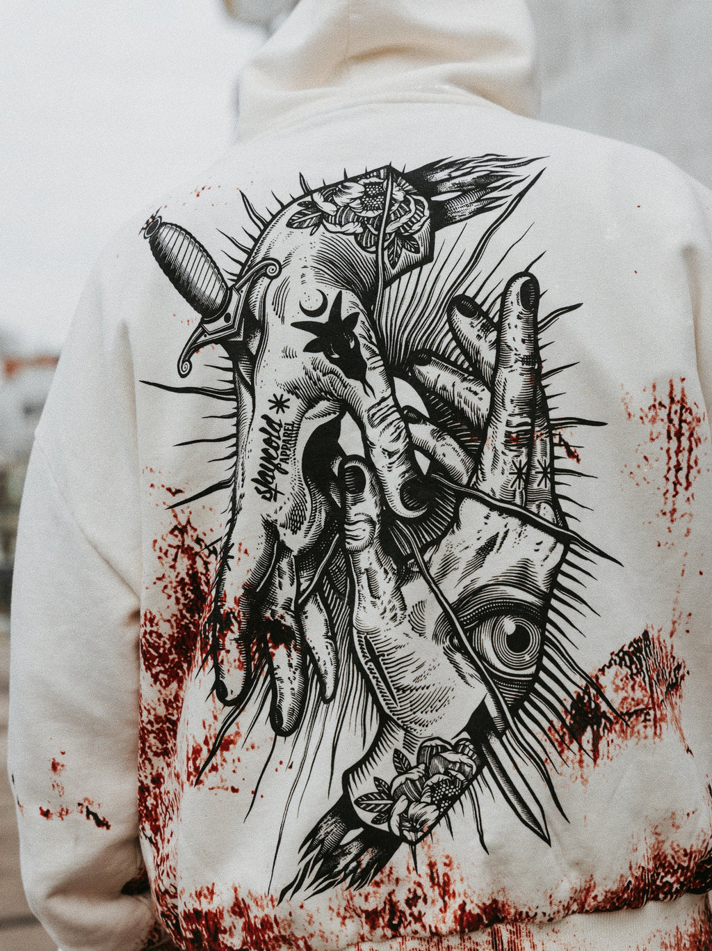 Think Twice (Rusty Bleached) - Oversized Hoodie (350GSM)
