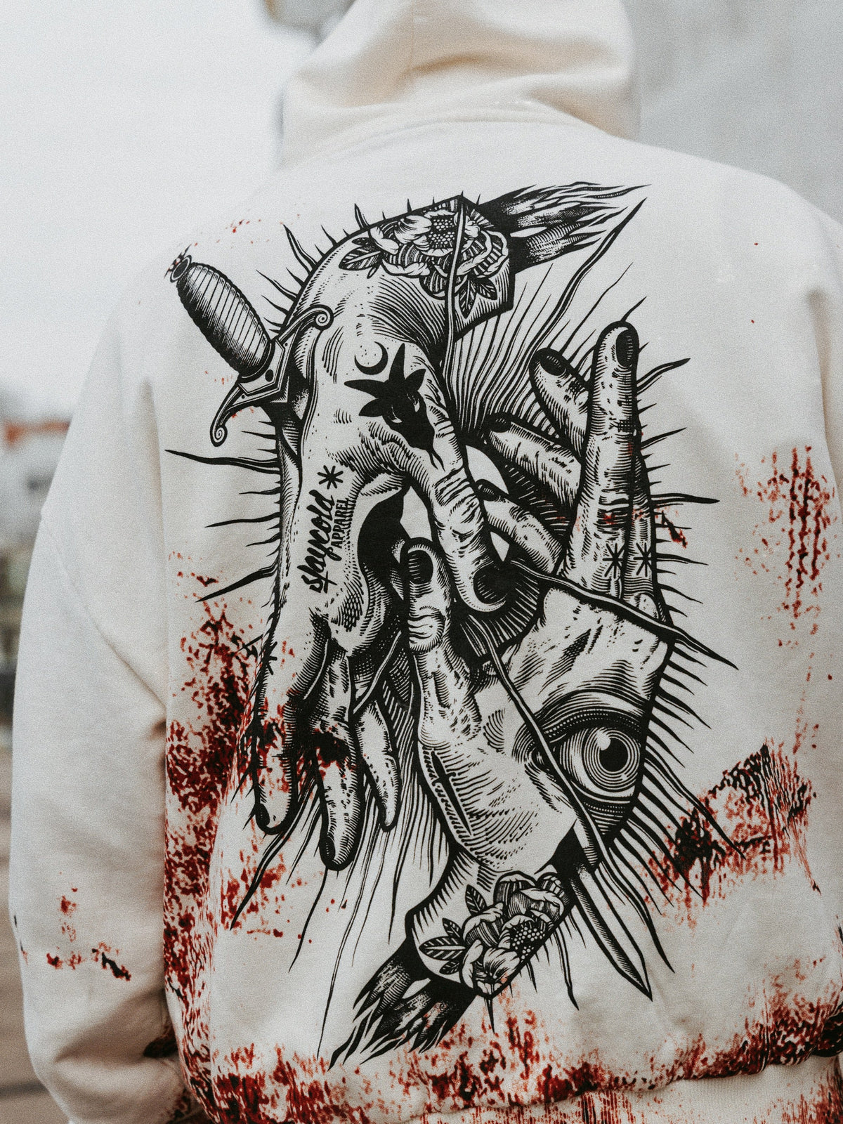 Think Twice (Rusty Bleached) - Oversized Hoodie (350GSM)