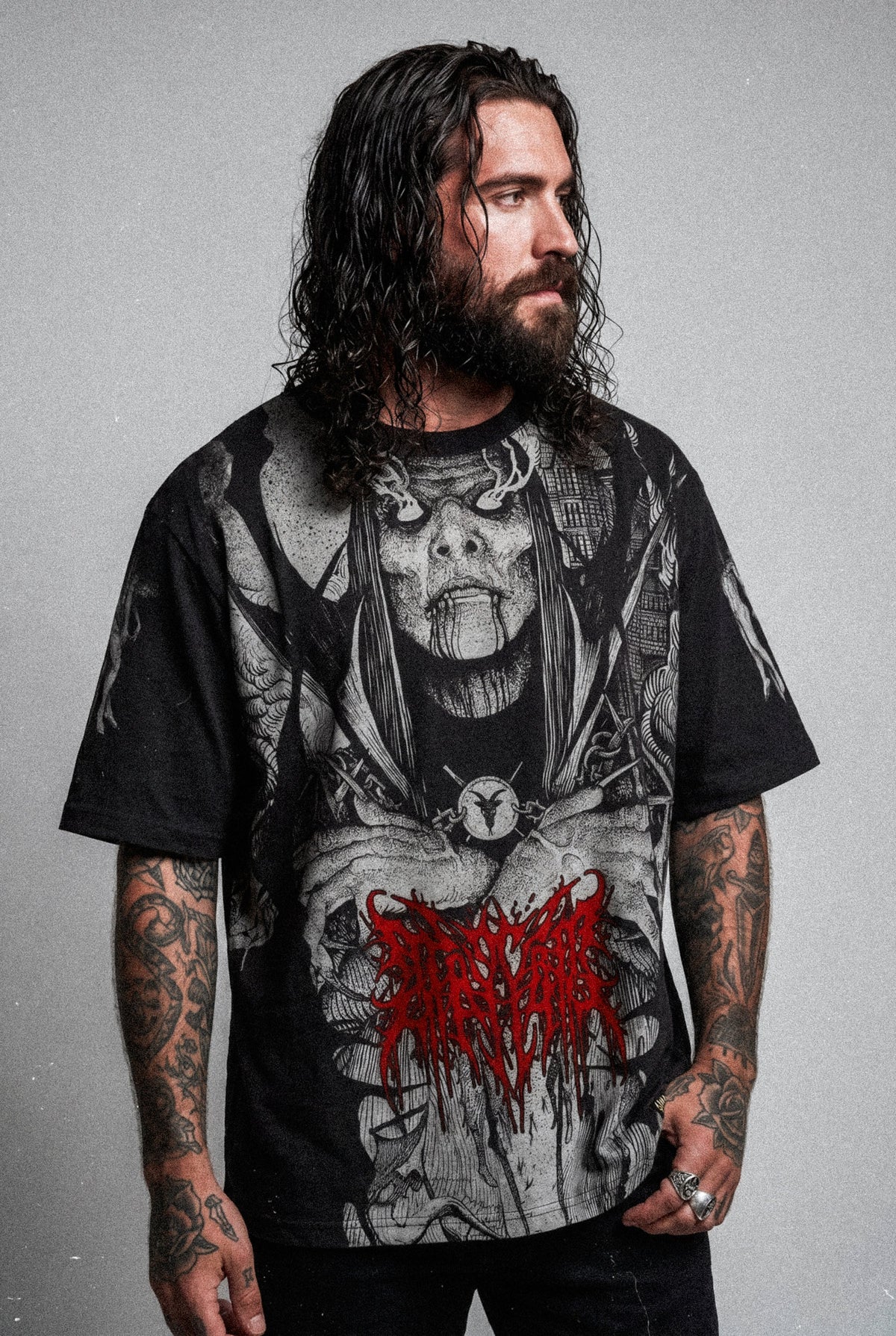 Vlad The Impaler (Black) - Oversized T-Shirt (200GSM)