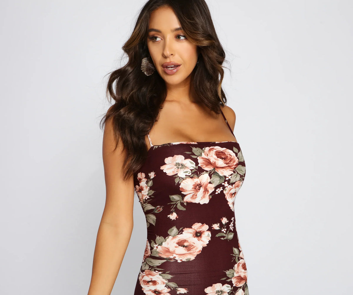 Floral Lover Ruched Midi Dress