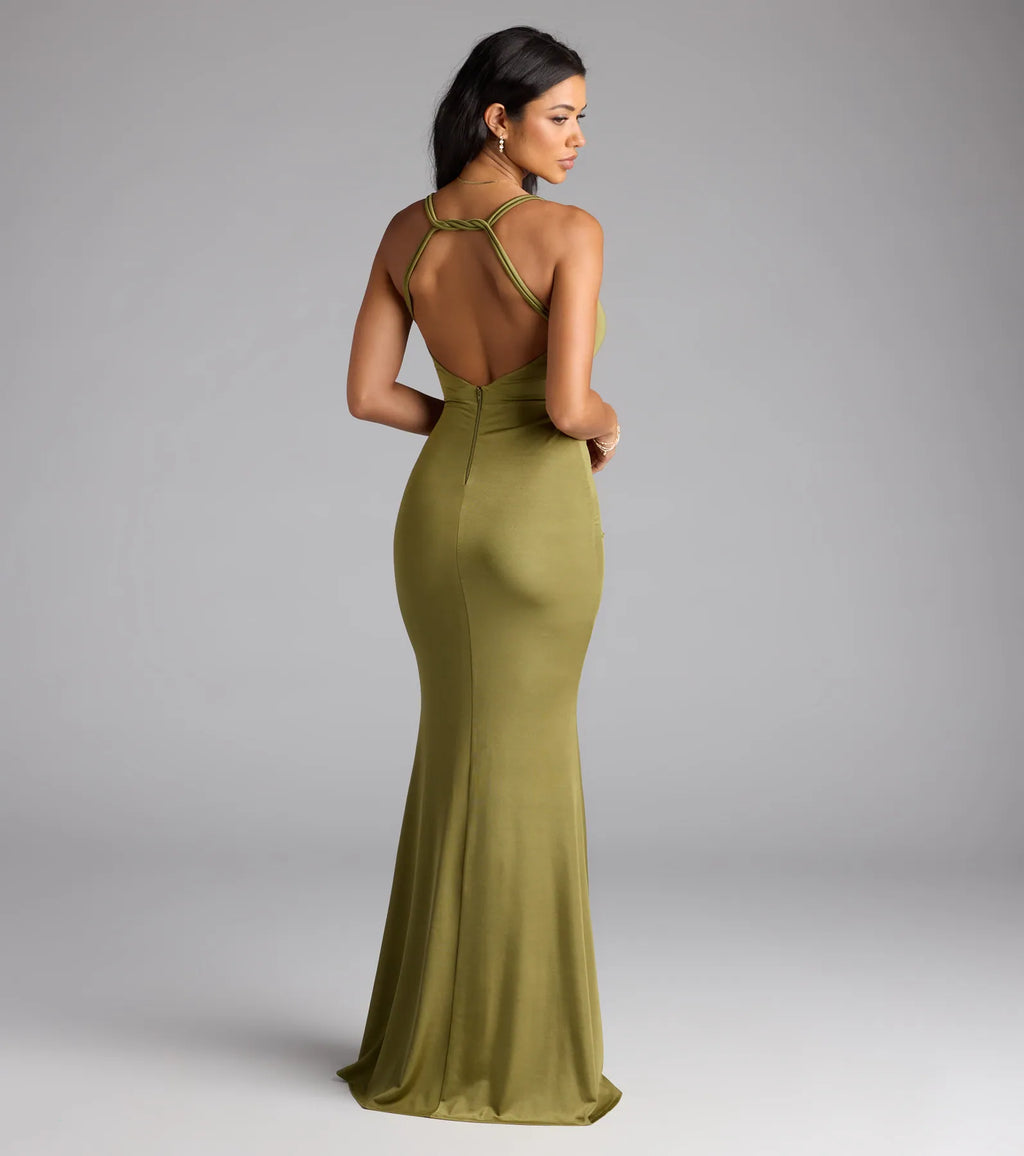 Fabienne Open Back Slit Mermaid Formal Dress