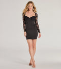 Classic Style Long Sleeve Short Lace Dress