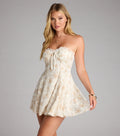 Soft Girl Floral Flocked Mesh Skater Dress