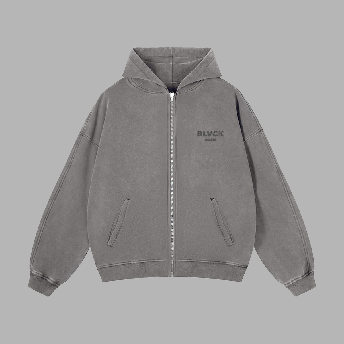 Acid Wash Zip Sweater