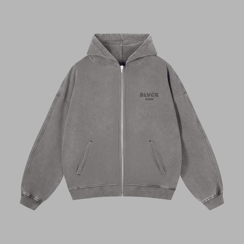 Acid Wash Zip Sweater