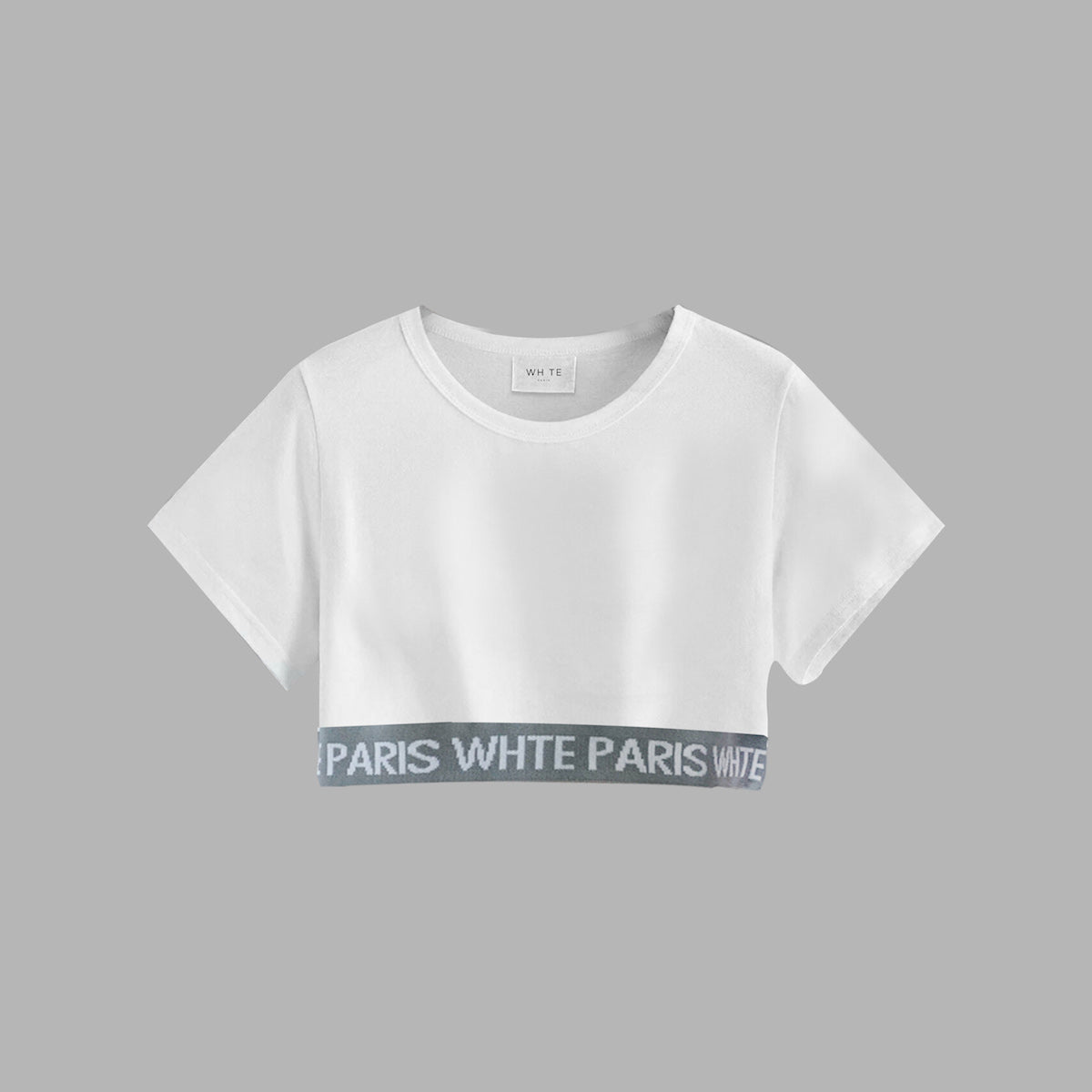Whte Pattern Cropped Tee